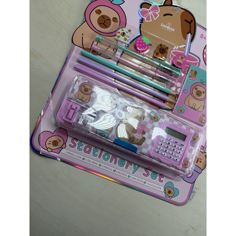 Capybara Stationery Set Danbar Global Pencil Case Calculator Pens Erasers New
